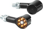 Lampa Φλας Μοτοσυκλέτας Πίσω 12V Μαύρο / Στρογγυλό 50x25mm LED 2τμχ