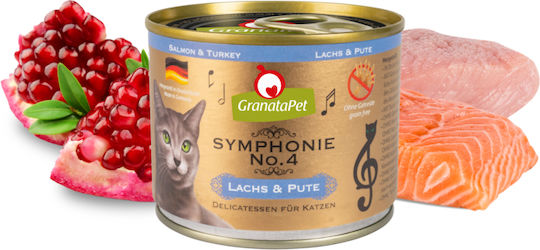 Granata Pet Foods Symphonie No.4 Wet Food for Cats in Cans with Turkey and Salmon Grain-Free 200gr