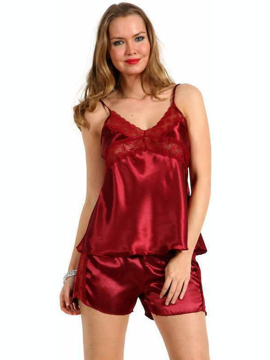 Miorre Summer Satin Babydoll Burgundy