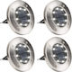 Set of 4 Stake Solar Lights Street Cold White 6000K with Photocell