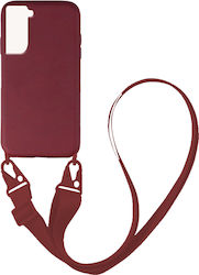 Sonique Carryhang Liquid Strap Back Cover Silicone 0.5mm with Strap Burgundy (Galaxy S22+)