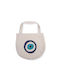 Nef-Nef Good Luck Υφασμάτινη Τσάντα Θαλάσσης με σχέδιο Μάτι Λευκή