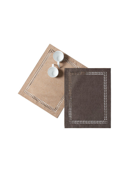 Fabric Placemat BG18 Coffee - Sand - Sand 45x35cm