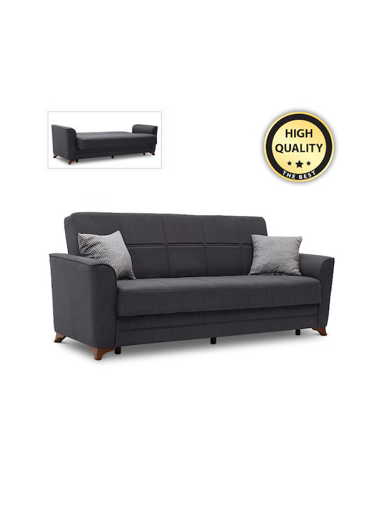 Albero Three-Seater Fabric Sofa Bed Charcoal 232x92cm