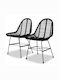 Dining Room Metallic Chair Black 49x56x84cm 2pcs