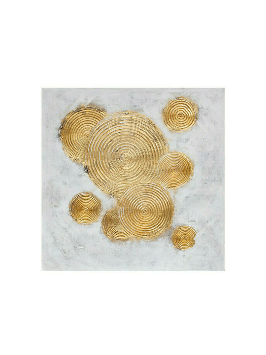 InTheBox Festos 1 Πίνακας σε Καμβά Χρυσό/Λευκό 82x82cm