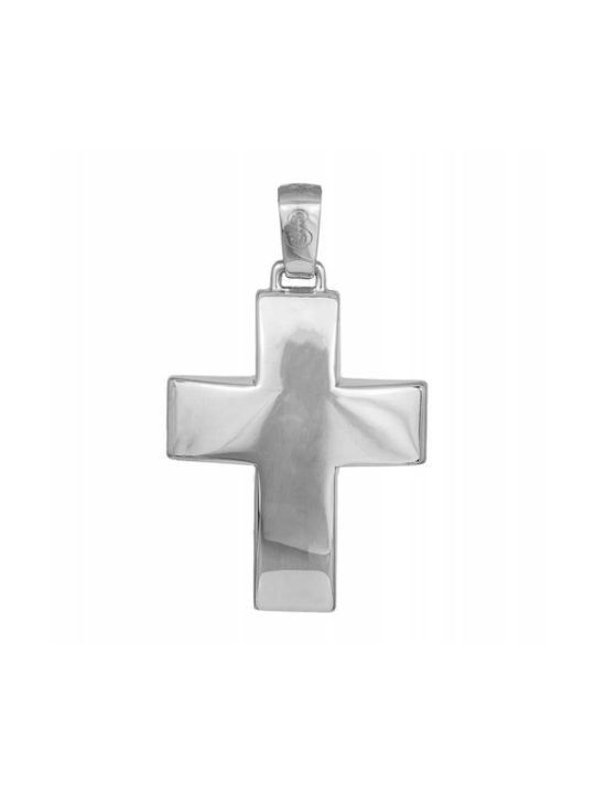 Σταυροί Βάπτισης - Αρραβώνα Λευκόχρυσος ανδρικός σταυρός Κ14 λουστρέ 042234 042234 Ανδρικό Χρυσός 14 Καράτια