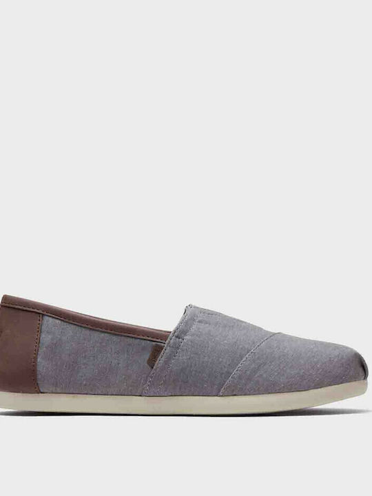 Chambray Fabric Men's Espadrilles in Gray Color