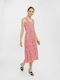 Vero Moda Summer Midi Dress with Ruffle Spicy Orange