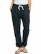 On The Seashore Women's High Rise Linen Cargo Pants with Rubber Band Gray