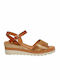 Damenplattformen Tabac Braun