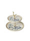 Espiel Silk Κεραμική Εταζέρα 2 Ορόφων Μπλε Ø26xY25cm