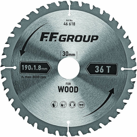FFG Δίσκος Κοπής Ξύλου με 40 Δόντια 216mm