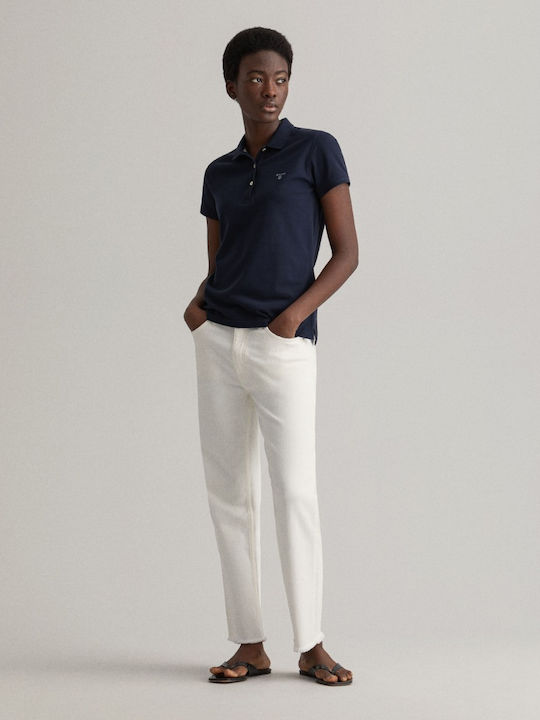 Gant Damen Polo Bluse Kurzarm Evening Blue