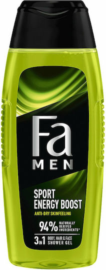 Fa Sport Energy Boost Bubble Bath Gel for Men Revitalization 400ml
