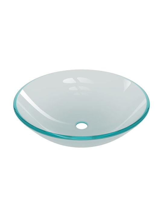 vidaXL Countertop Sink Sticlă 42x42cm Transparent