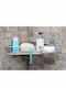 Primanova Corner Wall Mounted Bathroom Shelf Metallic 35.5x21x7cm Silver