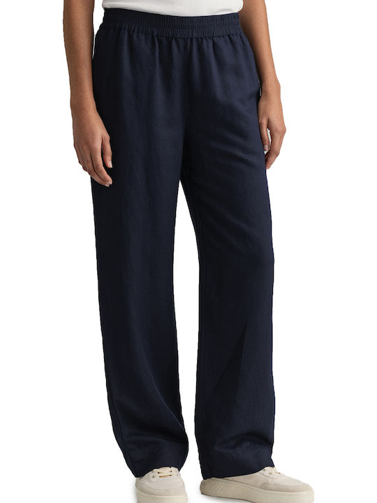 Gant Women's Linen Trousers with Elastic Relaxe...