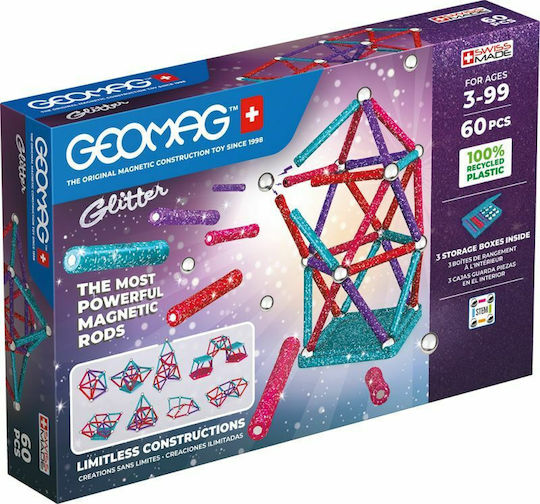 Geomag Μαγνητικό Παιχνίδι Κατασκευών Glitter για Παιδιά 3+ Ετών 536