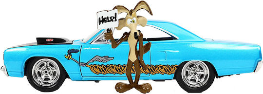 Jada Toys Looney Tunes Wile E. Coyote & 1970 Plymouth Road Runner Vehicle Replica Length 10cm Scale 1:24