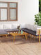 vidaXL Garden & Outdoor Furniture Set Living Room 9 Pieces Acacia with Pillows