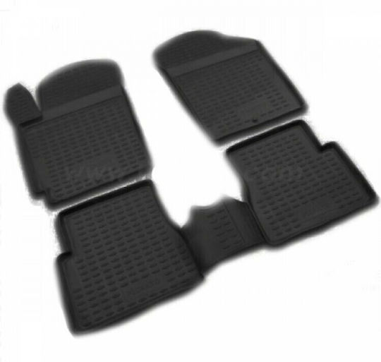Novline Set of Front and Rear Mats 4pcs Tray Type for Kia Picanto 2004-2011 Black