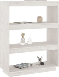 Floor Solid Wood Shelf White 80x35x103cm