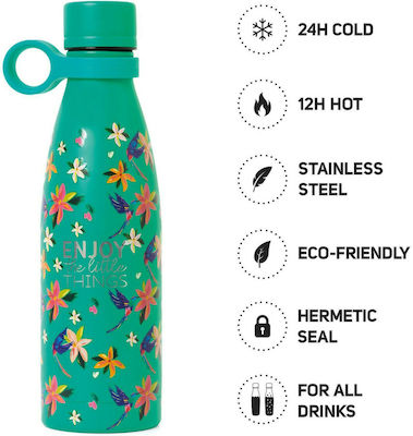 Legami Milano Hot&Cold Reciclabil Sticlă Termos Oțel inoxidabil Fără BPA Hummingbird 500ml cu Grip SSB0016