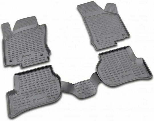 Novline Set of Front and Rear Mats 4pcs Tray Type for Volkswagen Jetta 2005-2010 Black
