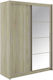 Δίφυλλη Ντουλάπα Ρούχων Συρόμενη Elodie με Καθρέπτη Sonoma 160x61x216cm
