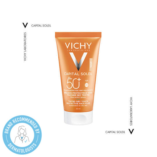 Vichy BB Mattifying Dry Touch Wasserdicht Sonnencreme Creme Gesicht SPF50 mit Farbe 50ml