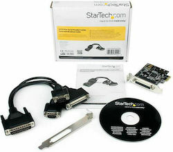 StarTech Κάρτα PCIe σε 3 θύρες DB25 Parallel / RS232 DB9 Serial