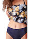 Bikini Slip Hohe Taille Marineblau