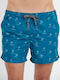 Men's Swimwear Shorts Blue Coral with Patterns