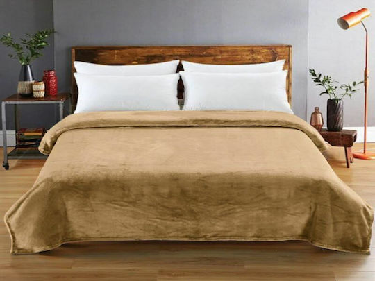 Einzelne Hoteldecke Velours Nerz Kamel 160x220cm Super Soft Nerz Kamel