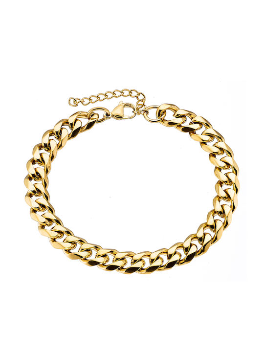 Oxzen Bracelet Anklet Chain made of Steel Gold Plated