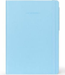 Legami Milano My Notebook Medium Lined Notebook 96 Sheets with Blank Pages and Elastic Light Blue MYNOT0196