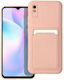 Forcell Umschlag Rückseite Silikon mit Kartenhalter Koralle (Redmi 9A / 9AT)