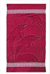 Summertiempo Jacquard Beach Towel Red 150x75cm.