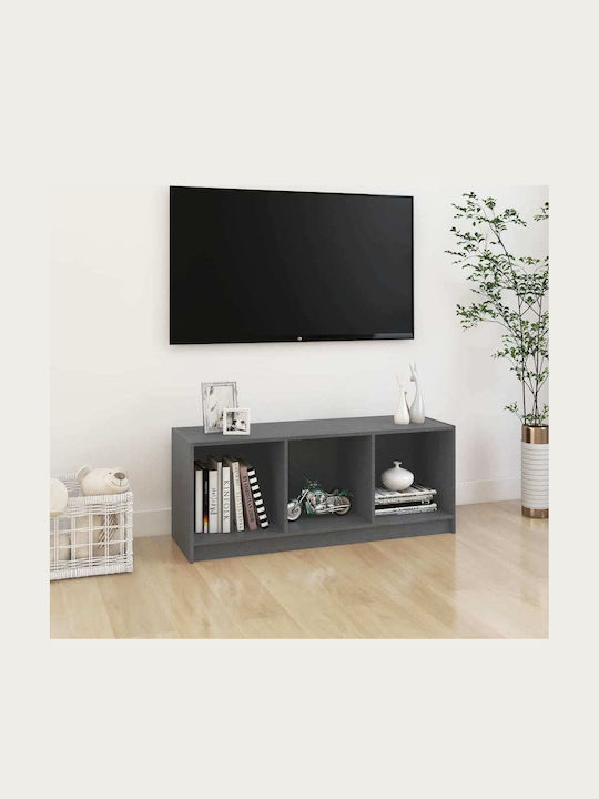 vidaXL TV-Ständer aus Massivholz Grau M104xT33xH41cm