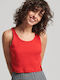 Superdry Ovin Vintage Women's Summer Crop Top Cotton Sleeveless Red