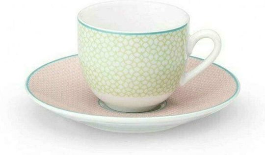 Cryspo Trio Siena Tasse Kaffee aus Porzellan Gelb 100ml