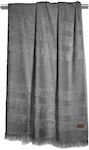 Guy Laroche Lagoon Beach Towel Cotton Titanium with Fringes 180x90cm.