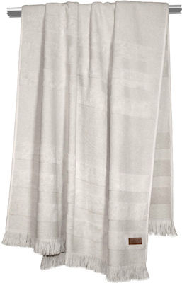 Guy Laroche Lagoon Beach Towel with Fringes Beige 180x90cm