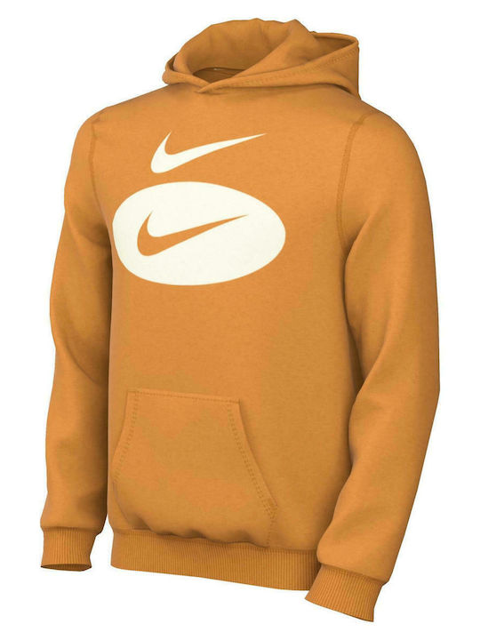 Παιδικό Φούτερ με Κουκούλα και Τσέπες Καφέ Sportswear
