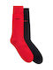 Hugo Men's Solid Color Socks Black / Red 2Pack