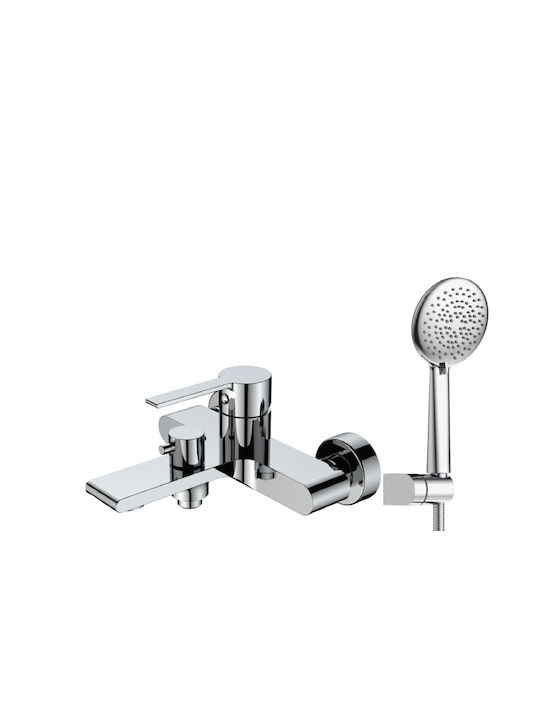 Orabella Elegance Mixing Bathtub Shower Faucet Complete Set Silver