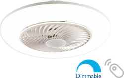 Lineme Cierzo 02-00178 Deckenventilator 55cm mit Licht und Fernbedienung Weiß