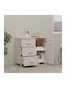 Bufet din Lemn cu Sertare Alb 90x40x80cm