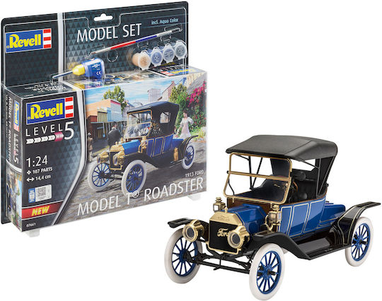 Revell 1913 Model T Road Static Car Model 1:24 with Glue and Colours 14.4x7.1x8.7cm 107pcs